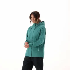 Damen-Regenjacke mit abnehmbarer Kapuze><noscript><img width=