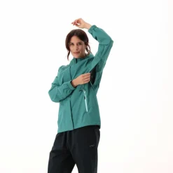 Damen-Regenjacke mit abnehmbarer Kapuze><noscript><img width=