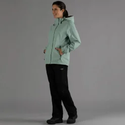Damen-Regenjacke mit abnehmbarer Kapuze><noscript><img width=