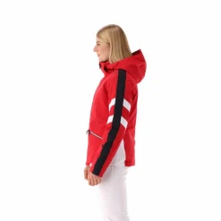 Damen-Skijacke aus Twill mit abnehmbarer Kapuze><noscript><img width=