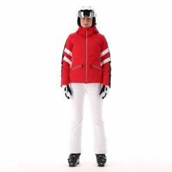 Damen-Skijacke aus Twill mit abnehmbarer Kapuze><noscript><img width=