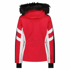 Damen-Skijacke aus Twill mit abnehmbarer Kapuze und Kunstfellbesatz>CMP New