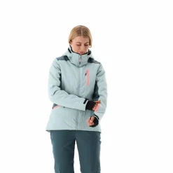 Damen-Skijacke aus 4-Way-Stretchgewebe mit abnehmbarer Kapuze><noscript><img width=