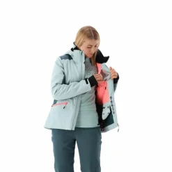 Damen-Skijacke aus 4-Way-Stretchgewebe mit abnehmbarer Kapuze><noscript><img width=