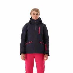 Damen-Skijacke aus 4-Way-Stretchgewebe mit abnehmbarer Kapuze><noscript><img width=