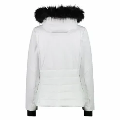 Damen-Skijacke mit abnehmbarer Kapuze aus Kunstfell><noscript><img width=