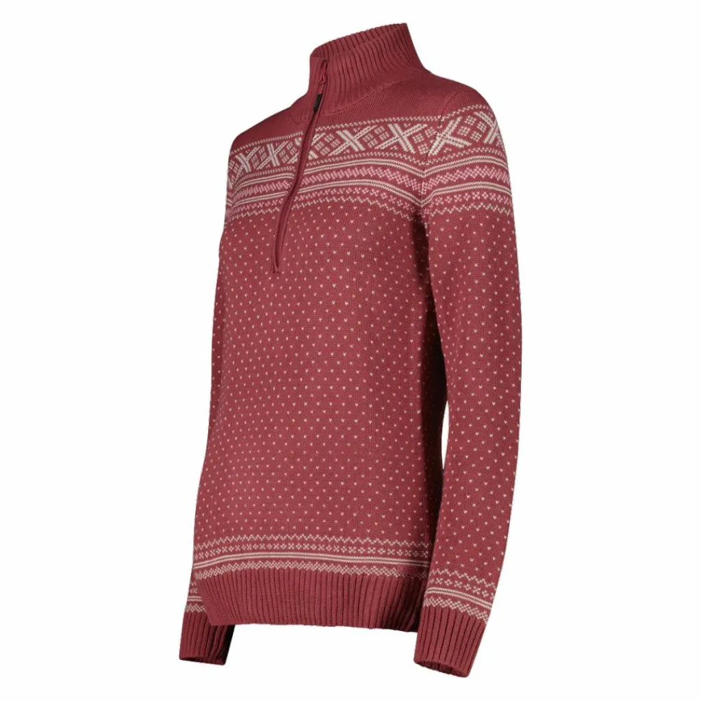 Damen-Sweatshirt mit halbem Reißverschluss in Wooltech>CMP Clearance