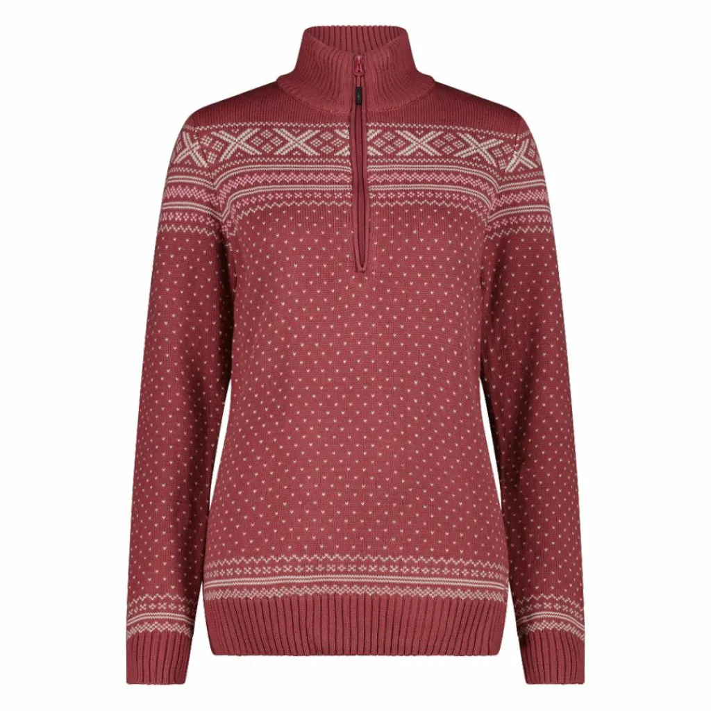 Damen-Sweatshirt mit halbem Reißverschluss in Wooltech>CMP Clearance