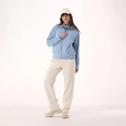 Damen-Sweatshirt mit hohem Kragen und Reißverschluss><noscript><img width=
