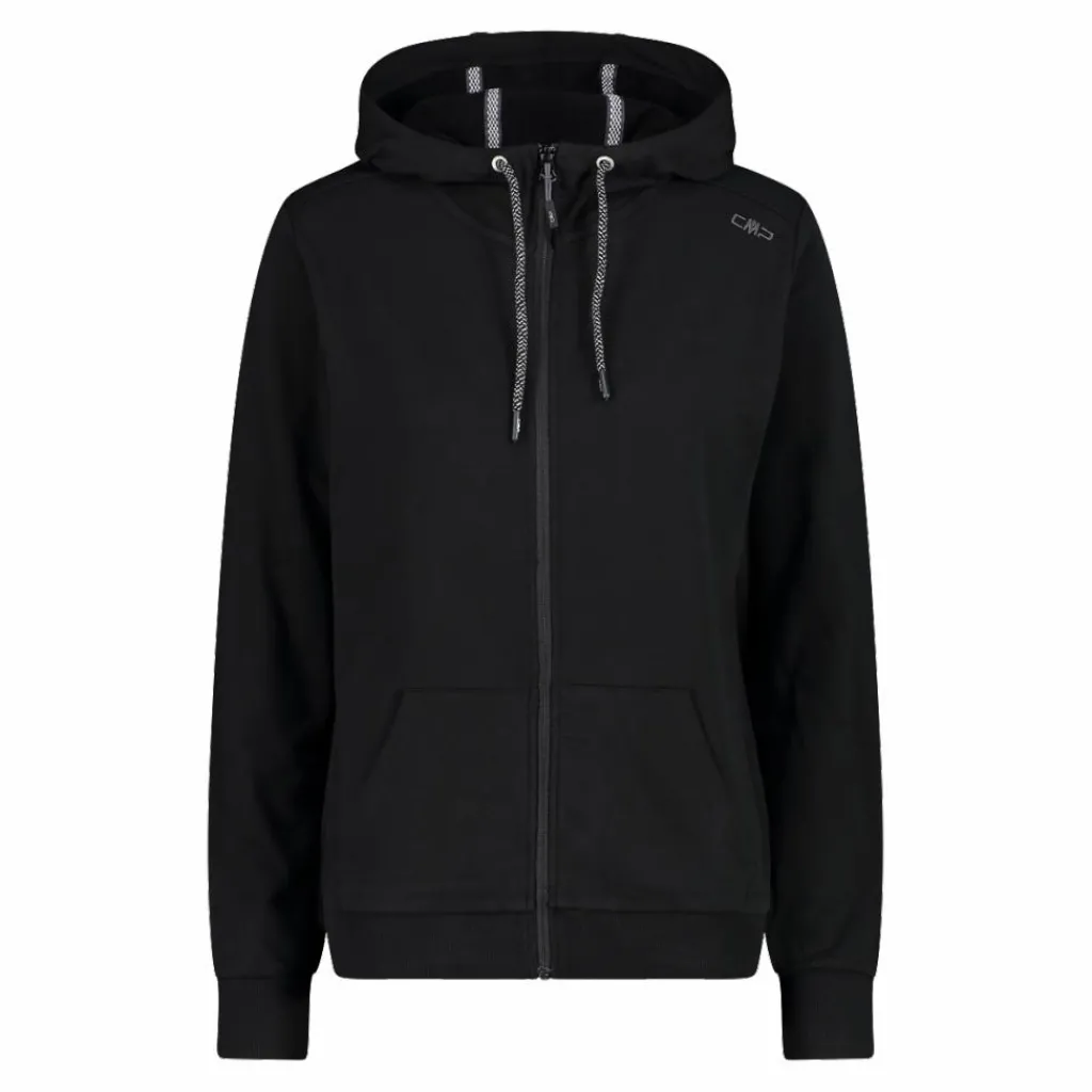 Damen-Sweatshirt mit Reißverschluss und Kapuze aus Baumwollstretch>CMP Discount