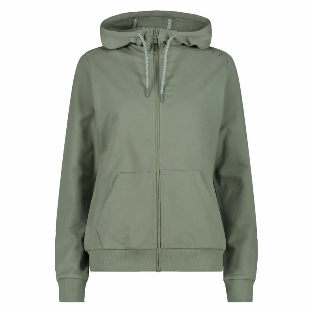 Damen-Sweatshirt mit Reißverschluss und Kapuze aus Baumwollstretch>CMP Discount