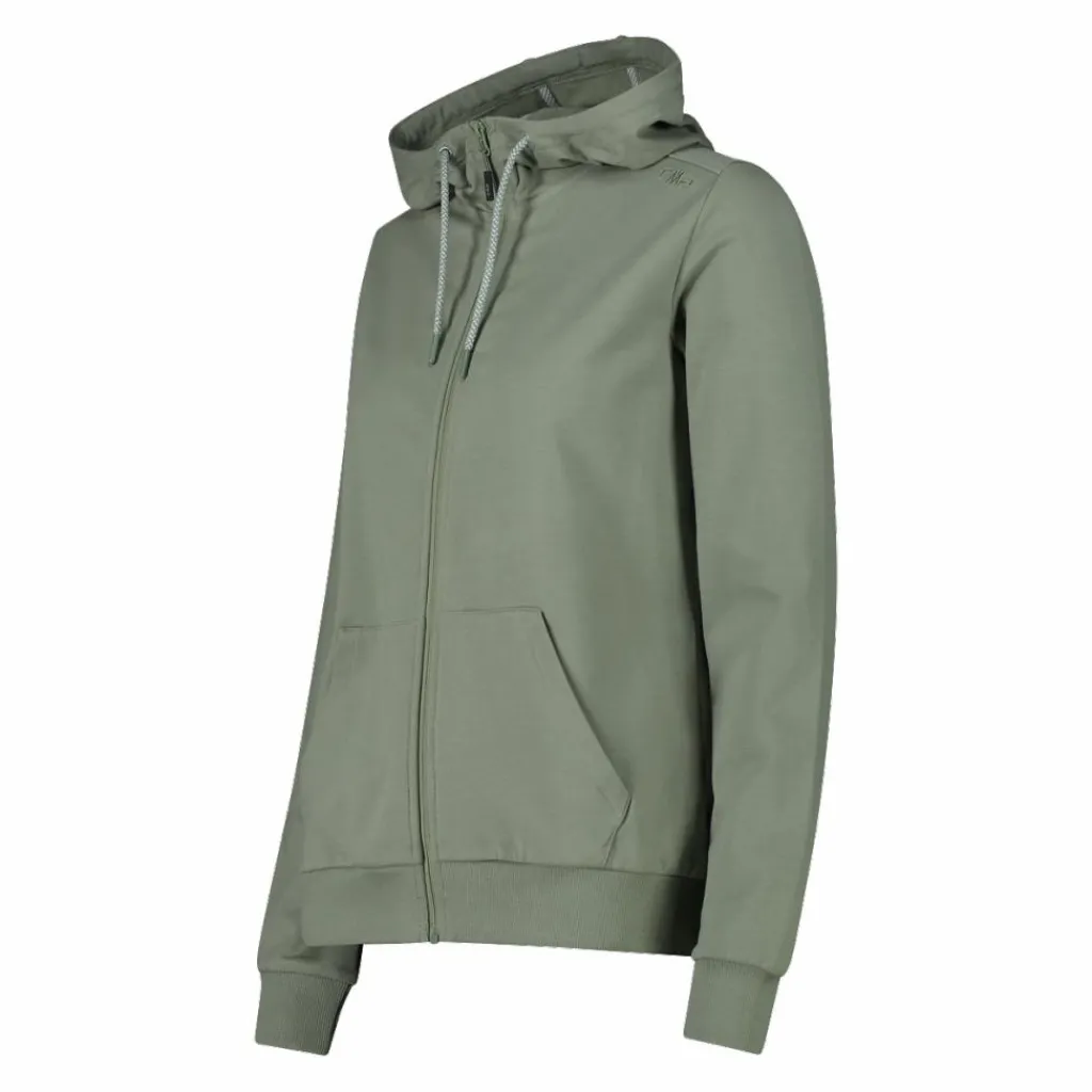 Damen-Sweatshirt mit Reißverschluss und Kapuze aus Baumwollstretch>CMP Discount