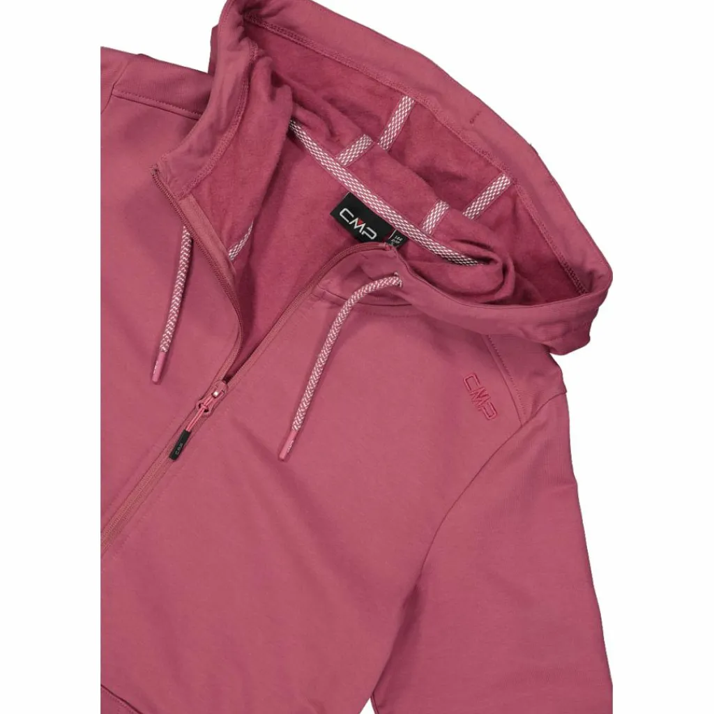 Damen-Sweatshirt mit Reißverschluss und Kapuze aus Baumwollstretch>CMP Discount