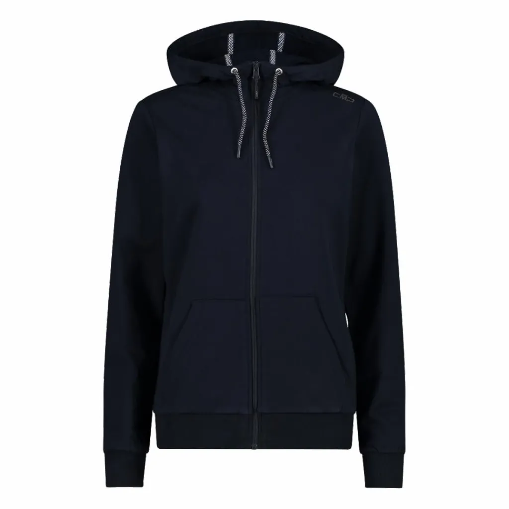 Damen-Sweatshirt mit Reißverschluss und Kapuze aus Baumwollstretch>CMP Discount