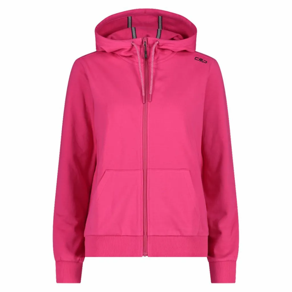 Damen-Sweatshirt mit Reißverschluss und Kapuze aus Baumwollstretch>CMP Discount