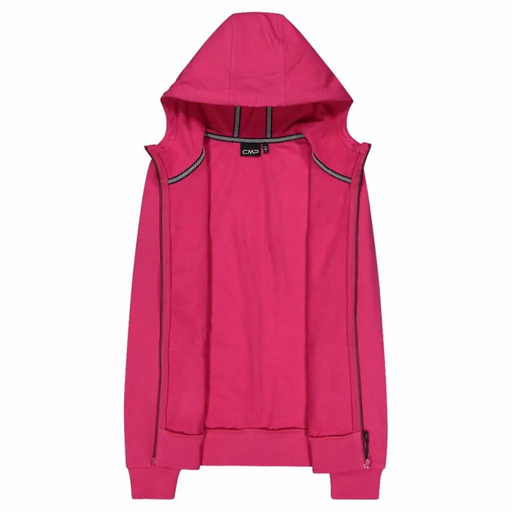 Damen-Sweatshirt mit Reißverschluss und Kapuze aus Baumwollstretch>CMP Discount