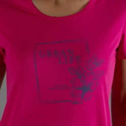 Damen-T-Shirt aus Piqué mit Print vorne><noscript><img width=