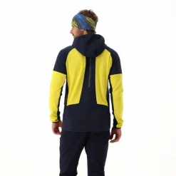 Fleece Grid Tech mit Reißverschluss für Herren mit Kapuze meliert><noscript><img width=