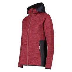 Fleece Grid Tech mit Reißverschluss für Damen meliert mit Kapuze><noscript><img width=