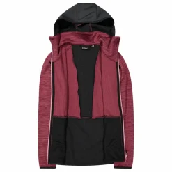Fleece Grid Tech mit Reißverschluss für Damen meliert mit Kapuze><noscript><img width=