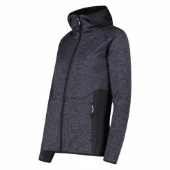 Fleece Grid Tech mit Reißverschluss für Damen meliert mit Kapuze><noscript><img width=