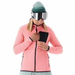 Fleece Grid Tech mit Reißverschluss und Kapuze für Damen><noscript><img width=