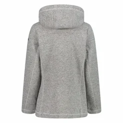Fleecejacke für Damen aus Knit Tech Melange mit Kapuze><noscript><img width=