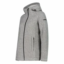 Fleecejacke für Damen aus Knit Tech Melange mit Kapuze><noscript><img width=