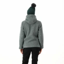 Fleecejacke für Damen aus Knit Tech Melange mit Kapuze><noscript><img width=