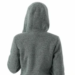 Fleecejacke für Damen aus Knit Tech Melange mit Kapuze><noscript><img width=