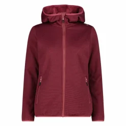 Fleecejacke für Damen aus Knit Tech Melange mit Kapuze><noscript><img width=