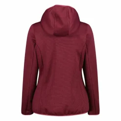 Fleecejacke für Damen aus Knit Tech Melange mit Kapuze><noscript><img width=