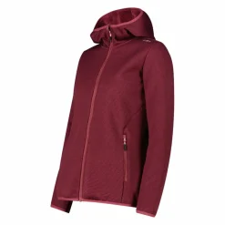 Fleecejacke für Damen aus Knit Tech Melange mit Kapuze><noscript><img width=