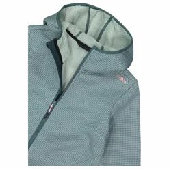 Fleecejacke für Damen aus Knit Tech Melange mit Kapuze><noscript><img width=