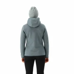 Fleecejacke für Damen aus Knit Tech Melange mit Kapuze><noscript><img width=