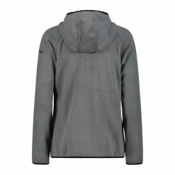 Fleecejacke für Damen mit Kapuze aus Knit Tech Melange><noscript><img width=