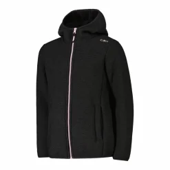 Fleecejacke für Mädchen in Knit Tech Melange mit Kapuze><noscript><img width=