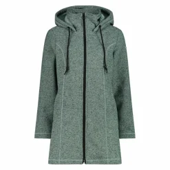 Fleece-Parka für Damen aus meliertem Knit Tech mit Kunstfell-Kapuze>CMP Clearance