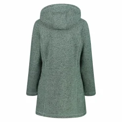 Fleece-Parka für Damen aus meliertem Knit Tech mit Kunstfell-Kapuze>CMP Clearance