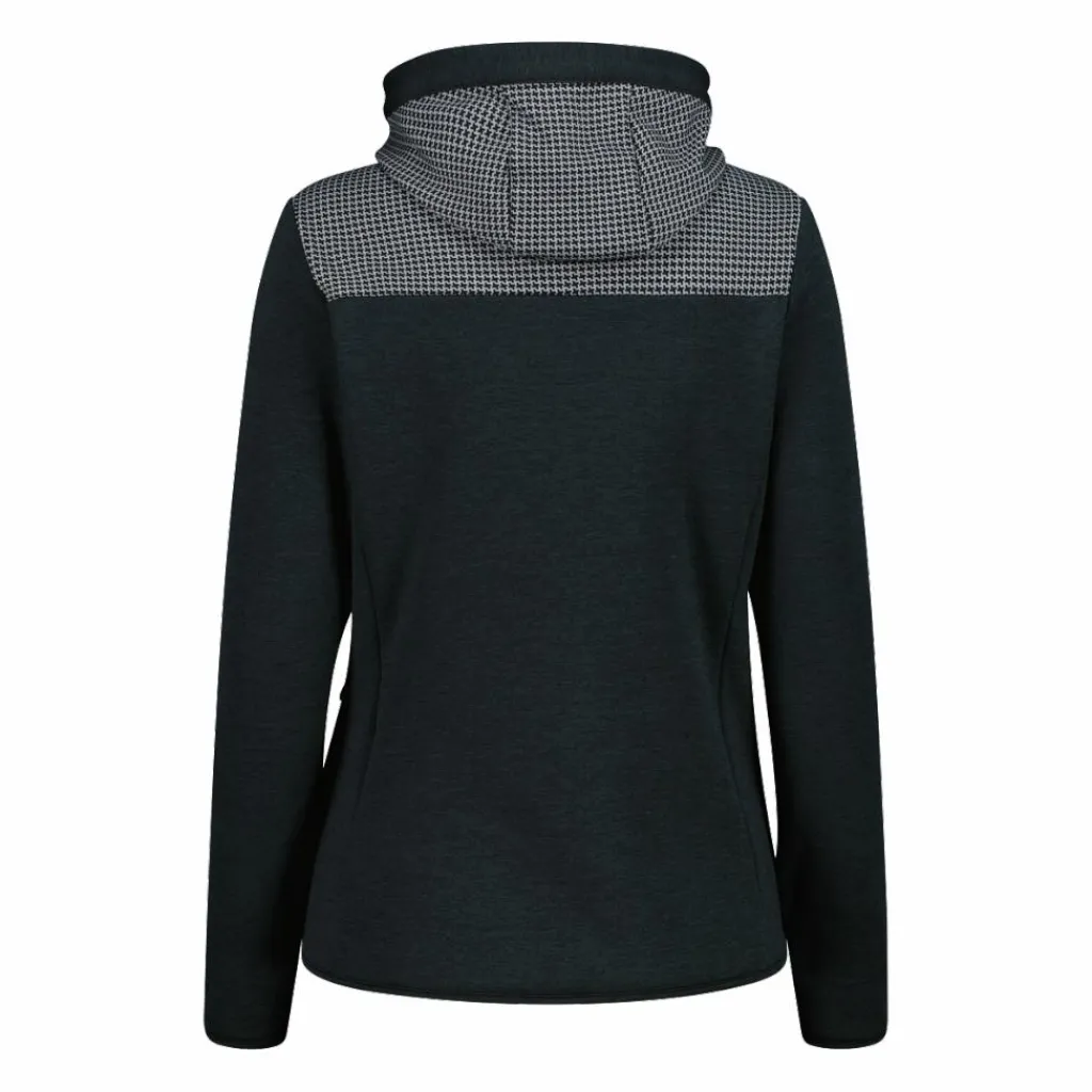 Fleece-Sweatshirt für Damen aus Stretch Performance Melange mit Hahnentrittmuster>CMP Sale
