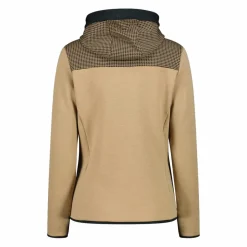 Fleece-Sweatshirt für Damen aus Stretch Performance Melange mit Hahnentrittmuster><noscript><img width=