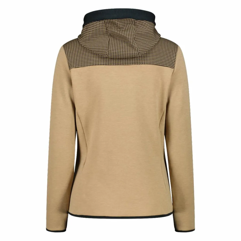 Fleece-Sweatshirt für Damen aus Stretch Performance Melange mit Hahnentrittmuster>CMP Sale