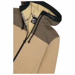 Fleece-Sweatshirt für Damen aus Stretch Performance Melange mit Hahnentrittmuster><noscript><img width=