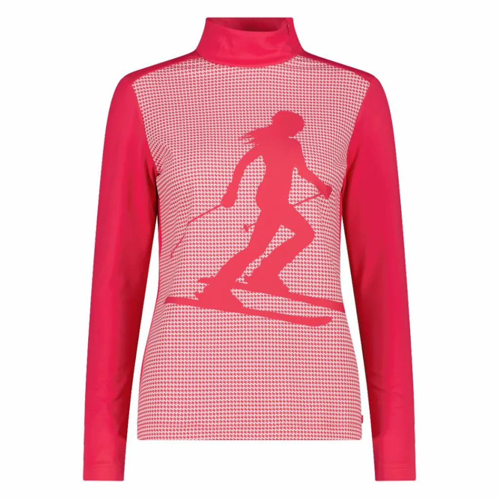 Gedruckter Stehkragenpullover aus Softech für Damen>CMP Hot