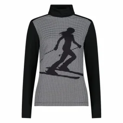 Gedruckter Stehkragenpullover aus Softech für Damen><noscript><img width=