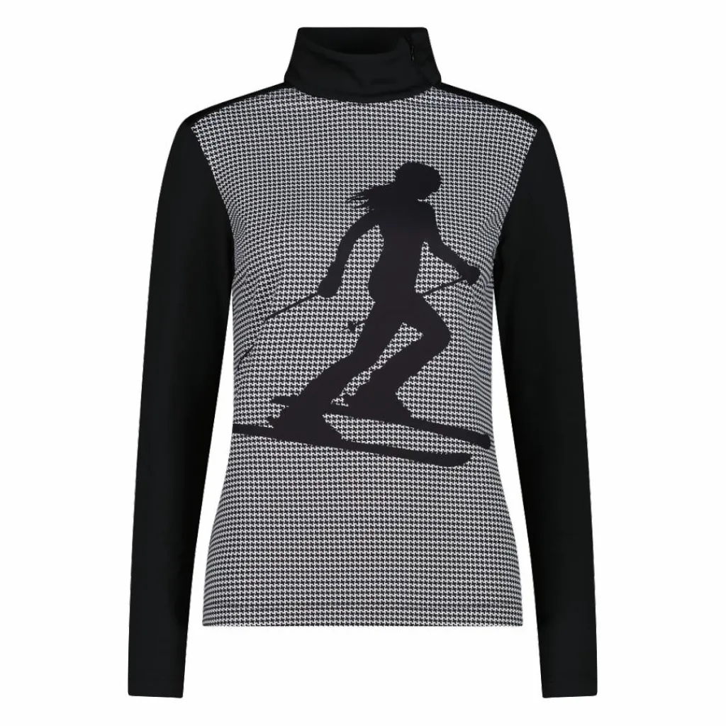 Gedruckter Stehkragenpullover aus Softech für Damen>CMP Hot