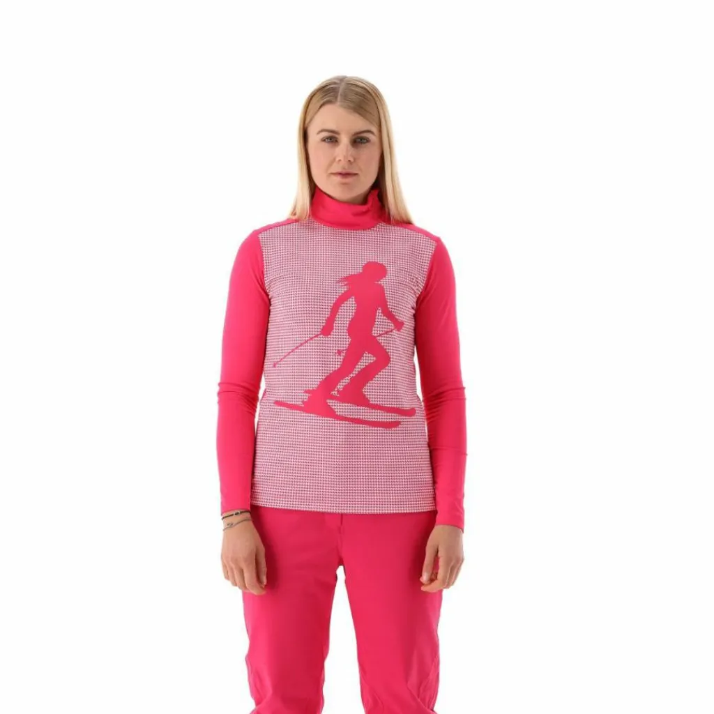 Gedruckter Stehkragenpullover aus Softech für Damen>CMP Hot