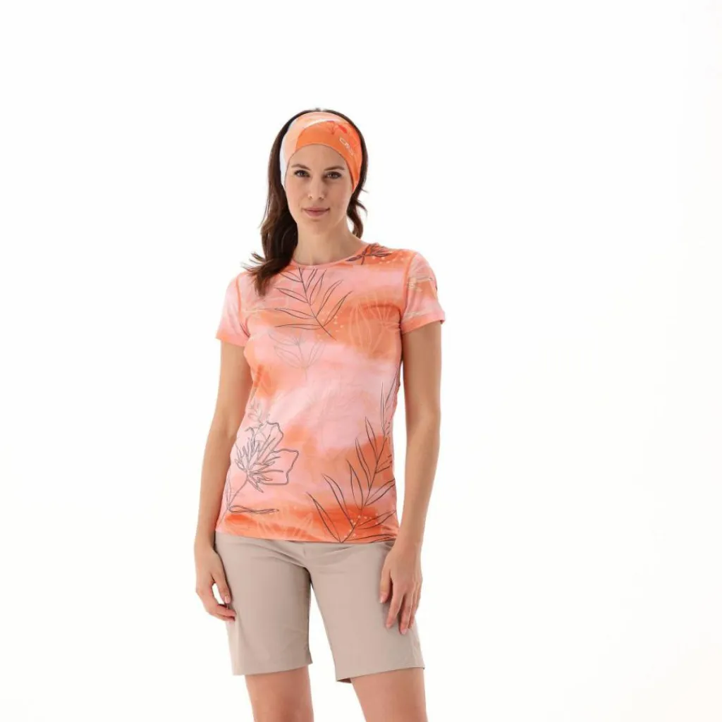 Gemustertes technisches T-Shirt mit Cool Menthol Boost für Damen>CMP Best