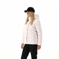 Gepolsterte Daunenjacke für Damen mit Kapuze><noscript><img width=