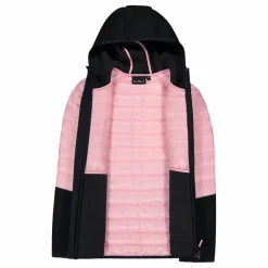 Gepolsterte Hybridjacke für Mädchen mit Kapuze><noscript><img width=